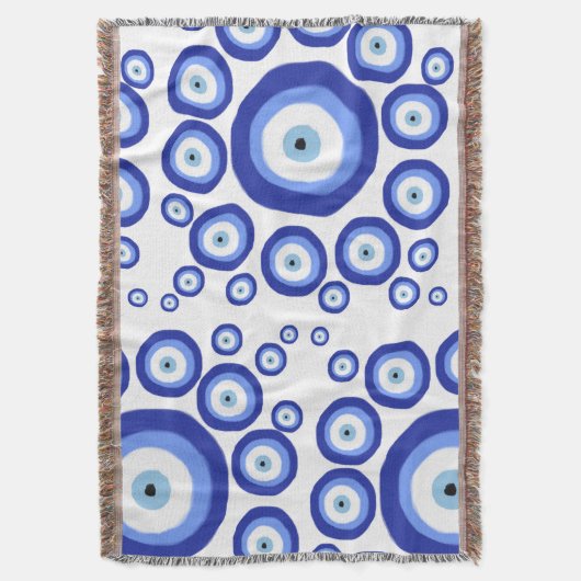 Symbol-Muster für griechisches Auge Viel Glück Decke (Vorderseite Vertikal)