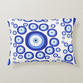 Symbol-Muster für griechisches Auge Viel Glück Dekokissen