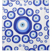 Symbol-Muster für griechisches Auge Viel Glück Duschvorhang (Vorderseite)