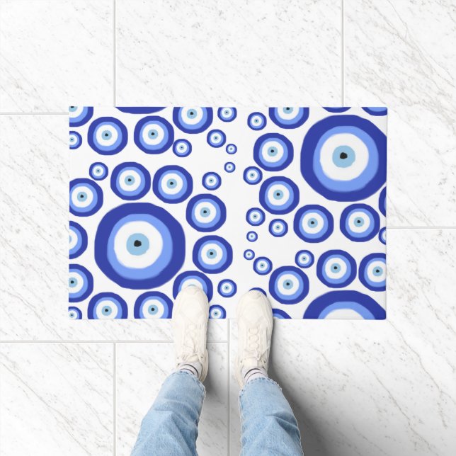 Symbol-Muster für griechisches Auge Viel Glück Fußmatte (Indoor)