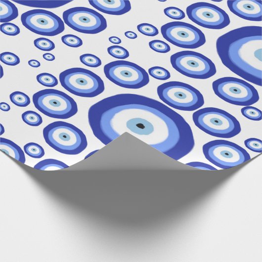 Symbol-Muster für griechisches Auge Viel Glück Geschenkpapier (Ecke)