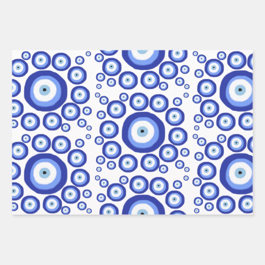 Symbol-Muster für griechisches Auge Viel Glück Geschenkpapier Set (Vorderseite 3)