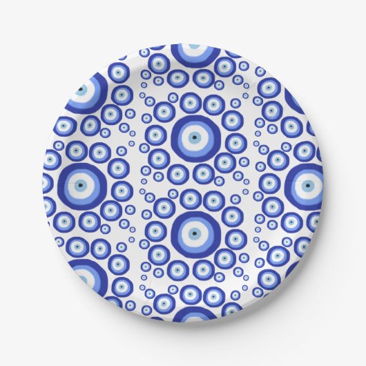 Symbol-Muster für griechisches Auge Viel Glück Pappteller (Vorderseite)