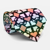 Symbol-Muster für mehrfarbiges Playing Card Krawatte (Gerollt)