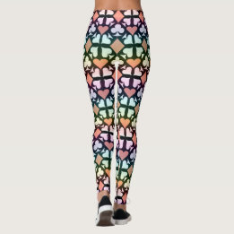 Symbol-Muster für mehrfarbiges Playing Card Leggings