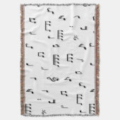 Symbol-Muster für schwarze und weiße Noten Decke (Vorderseite Vertikal)