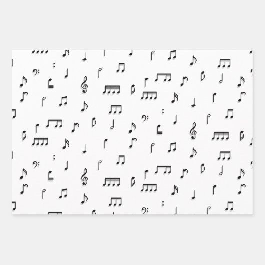 Symbol-Muster für schwarze und weiße Noten Geschenkpapier Set (Vorderseite 2)