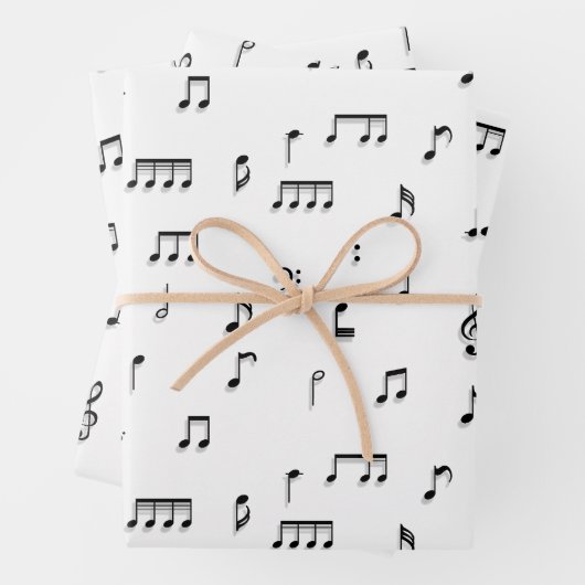 Symbol-Muster für schwarze und weiße Noten Geschenkpapier Set (Beispiel)
