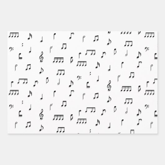 Symbol-Muster für schwarze und weiße Noten Geschenkpapier Set (Vorderseite)