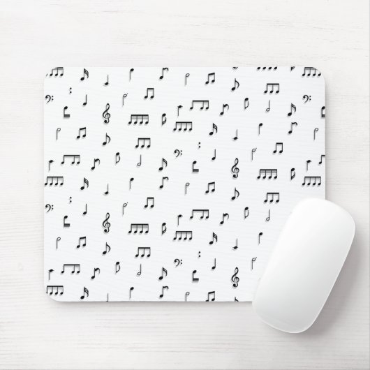 Symbol-Muster für schwarze und weiße Noten Mousepad (Mit Mouse)