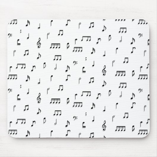 Symbol-Muster für schwarze und weiße Noten Mousepad (Vorne)