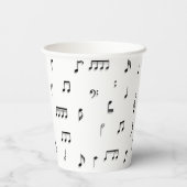 Symbol-Muster für schwarze und weiße Noten Pappbecher (Rückseite)