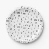 Symbol-Muster für schwarze und weiße Noten Pappteller (Vorderseite)
