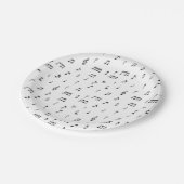 Symbol-Muster für schwarze und weiße Noten Pappteller (Schrägansicht)
