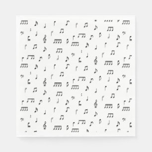 Symbol-Muster für schwarze und weiße Noten Serviette