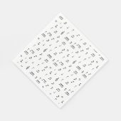 Symbol-Muster für schwarze und weiße Noten Serviette (Ecke)