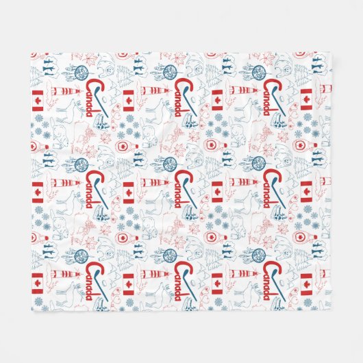 Symbol-Muster Kanadas | Fleecedecke (Vorderseite (Horizontal))