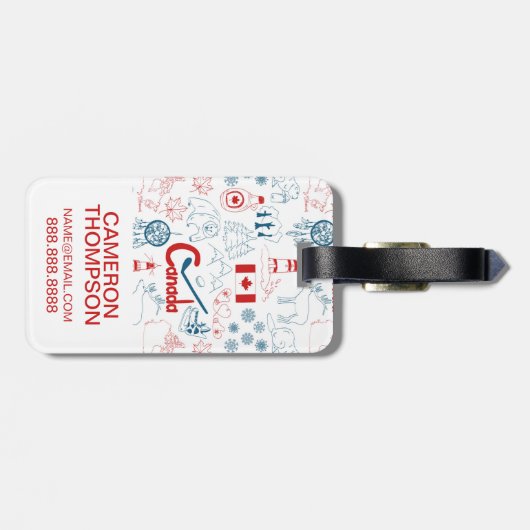 Symbol-Muster Kanadas | Gepäckanhänger (Rückseite horizontal)