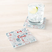 Symbol-Muster Kanadas | Glasuntersetzer (Schrägansicht)