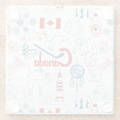 Symbol-Muster Kanadas | Glasuntersetzer (Rückseite)