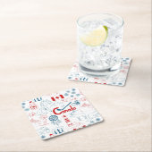 Symbol-Muster Kanadas | Rechteckiger Pappuntersetzer (Vor Ort)