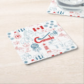 Symbol-Muster Kanadas | Rechteckiger Pappuntersetzer (angewinkelt)