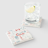 Symbol-Muster Kanadas | Steinuntersetzer (Seitenansicht)