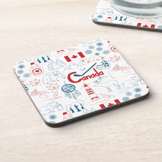 Symbol-Muster Kanadas | Untersetzer (Linke Seite)