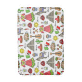 Symbol-Muster Mexikos | Badematte (Vorderseite Vertikal)