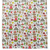 Symbol-Muster Mexikos | Duschvorhang (Vorderseite)