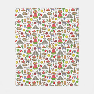 Symbol-Muster Mexikos Fleecedecke