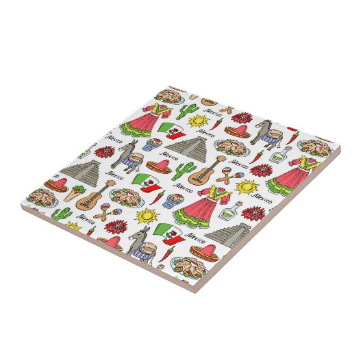 Symbol-Muster Mexikos | Fliese (Seite)