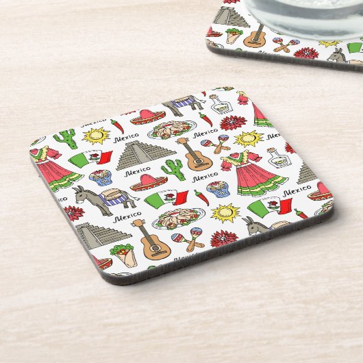 Symbol-Muster Mexikos | Getränkeuntersetzer (Linke Seite)