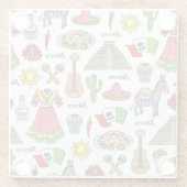 Symbol-Muster Mexikos | Glasuntersetzer (Rückseite)