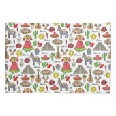 Symbol-Muster Mexikos | Kissenbezug (Rückseite-Links)