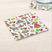 Symbol-Muster Mexikos | Rechteckiger Pappuntersetzer (angewinkelt)