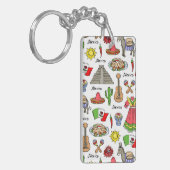 Symbol-Muster Mexikos | Schlüsselanhänger (Vorderseite links)