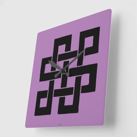 Symbol: Nade-Takara-Nusubi Quadratische Wanduhr (Winkel)