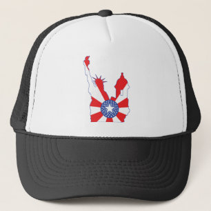 Symbol New York Puerto Rico geverschmolzen Truckerkappe