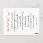 Symbol "Nicht mit Händen gemacht" Postkarte (Rückseite)