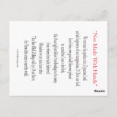 Symbol "Nicht mit Händen gemacht" Postkarte (Rückseite)