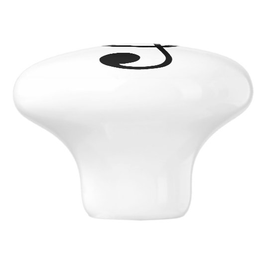 Symbol Notation für Black Treble Clef Keramikknauf (Seitenansicht)