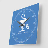 Symbol of Pharmacology Bowl of Hygenia Symbol Quadratische Wanduhr (Winkel)