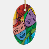 Symbol-Ornament des Tragedy and Comedy Theaters Keramik Ornament (Rechts)