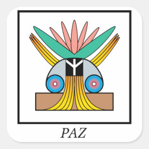 Symbol Paz (Frieden). Plejaren Symbol für Frieden Quadratischer Aufkleber