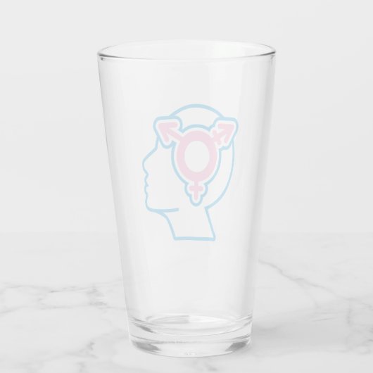 Symbol-Pint-Glas des Trans Pride Glas (Rückseite)