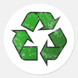 Symbol recycle & Wiederverwendung - Planet speiche Runder Aufkleber