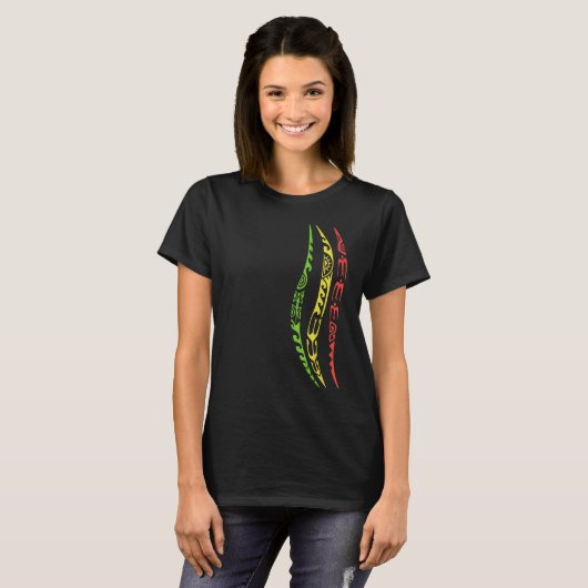 Symbol Reggae Waves Muster Culture Maori Tribal N T-Shirt (Vorne ganz)