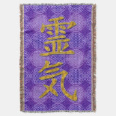 Symbol REIKI gold + Blume des Lebensmusters Decke (Vorderseite Vertikal)