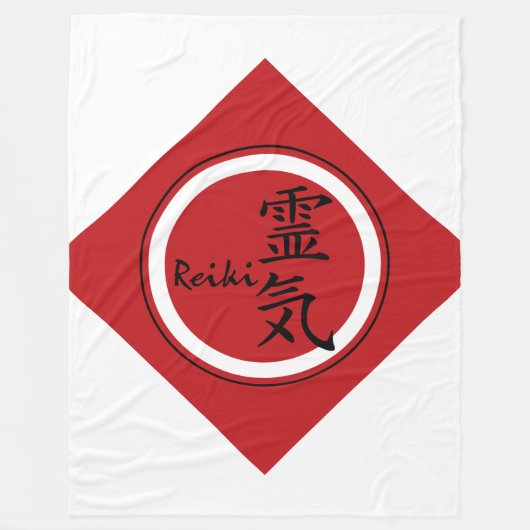 Symbol / REIKI rot signieren + Ihr Hintergrund Fleecedecke (Vorderseite)